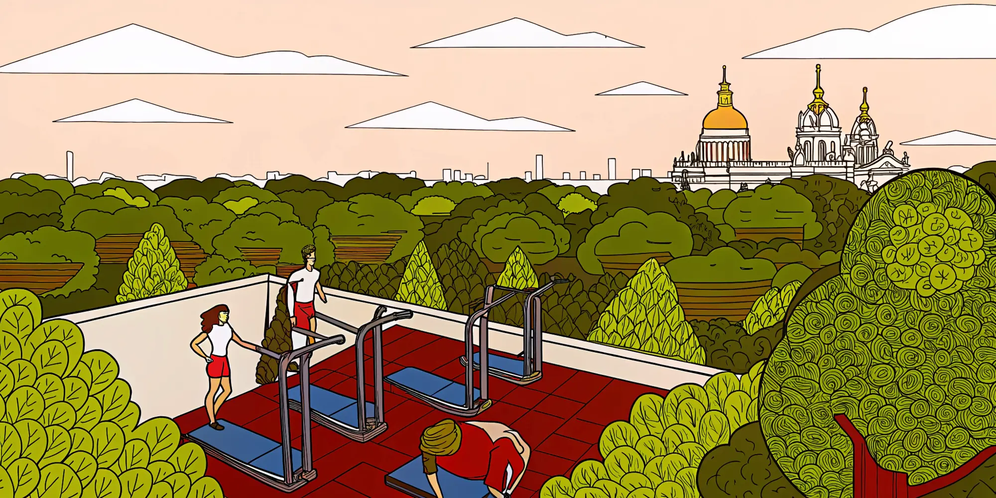 Luxury apartment gym in Barcelona, Madrid, or Lisbon